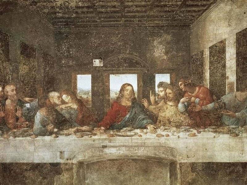 Leonardo's Last Supper on the end wall of the refectory at Santa Maria delle Grazie